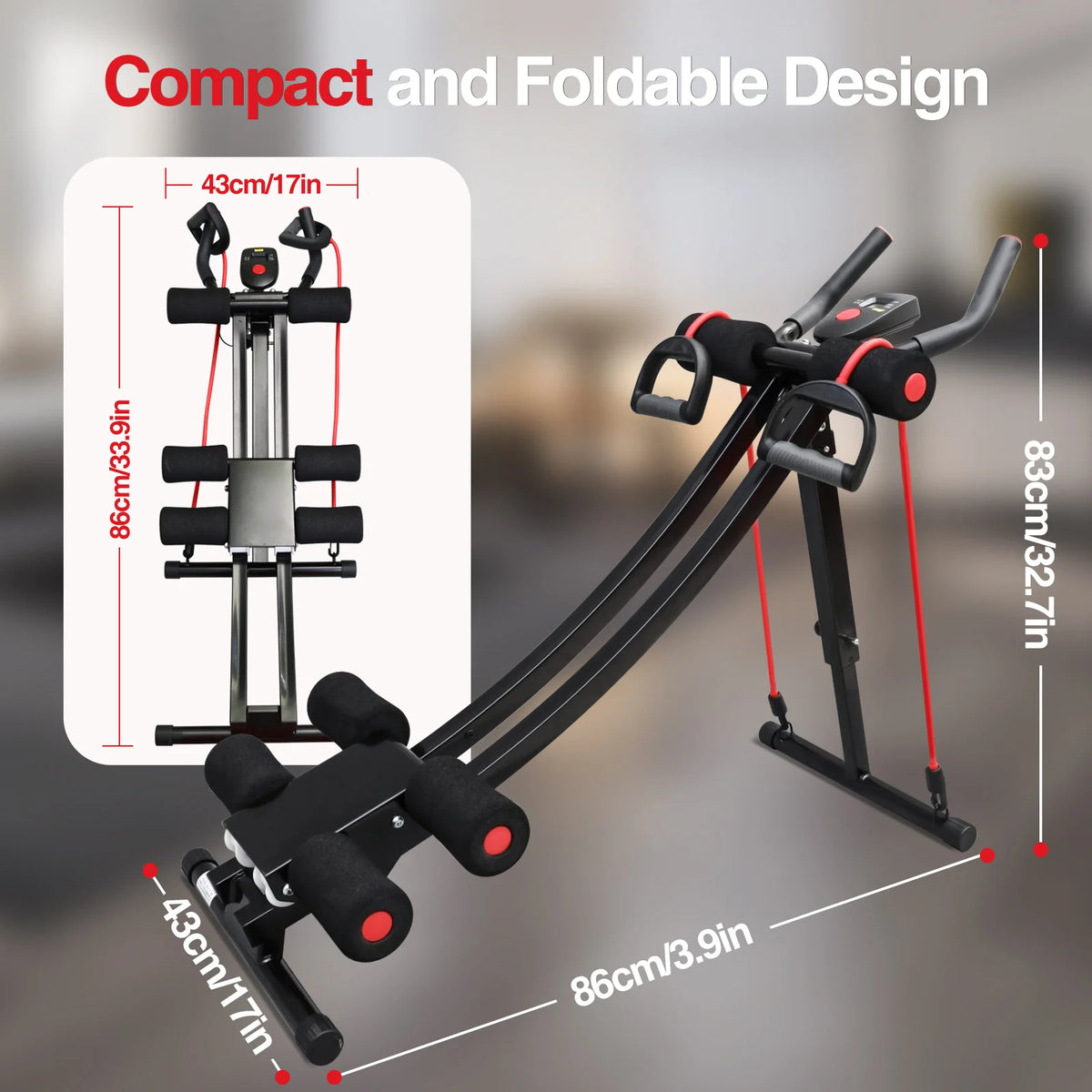 Free Shipping Fitness Ab Machine Adjustable Foldable Core Trainer