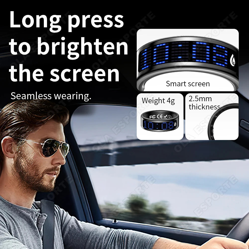 Free Shipping Smart Ring With LED Screen Caller ID Waterproof