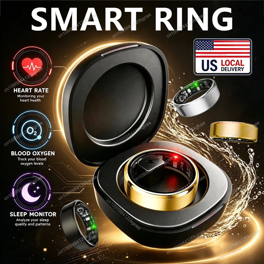 Smart Ring Health Tracker With Heart Rate Blood Oxygen Monitoring