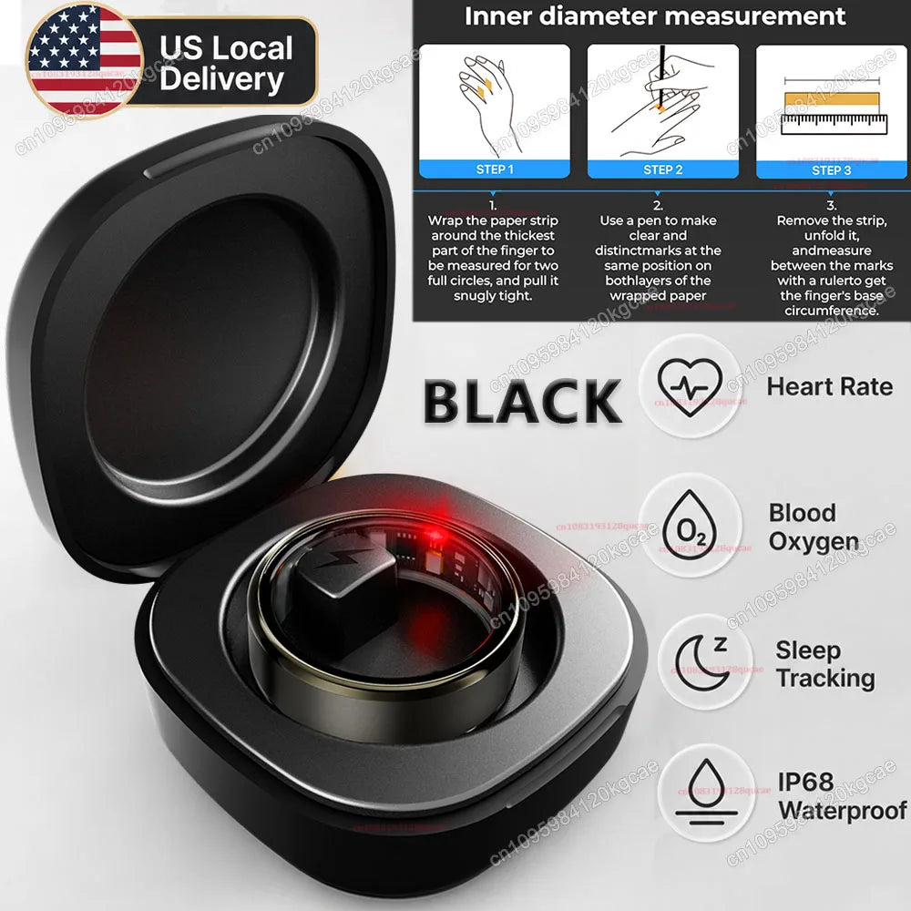 Smart Ring Health Tracker With Heart Rate Blood Oxygen Monitoring