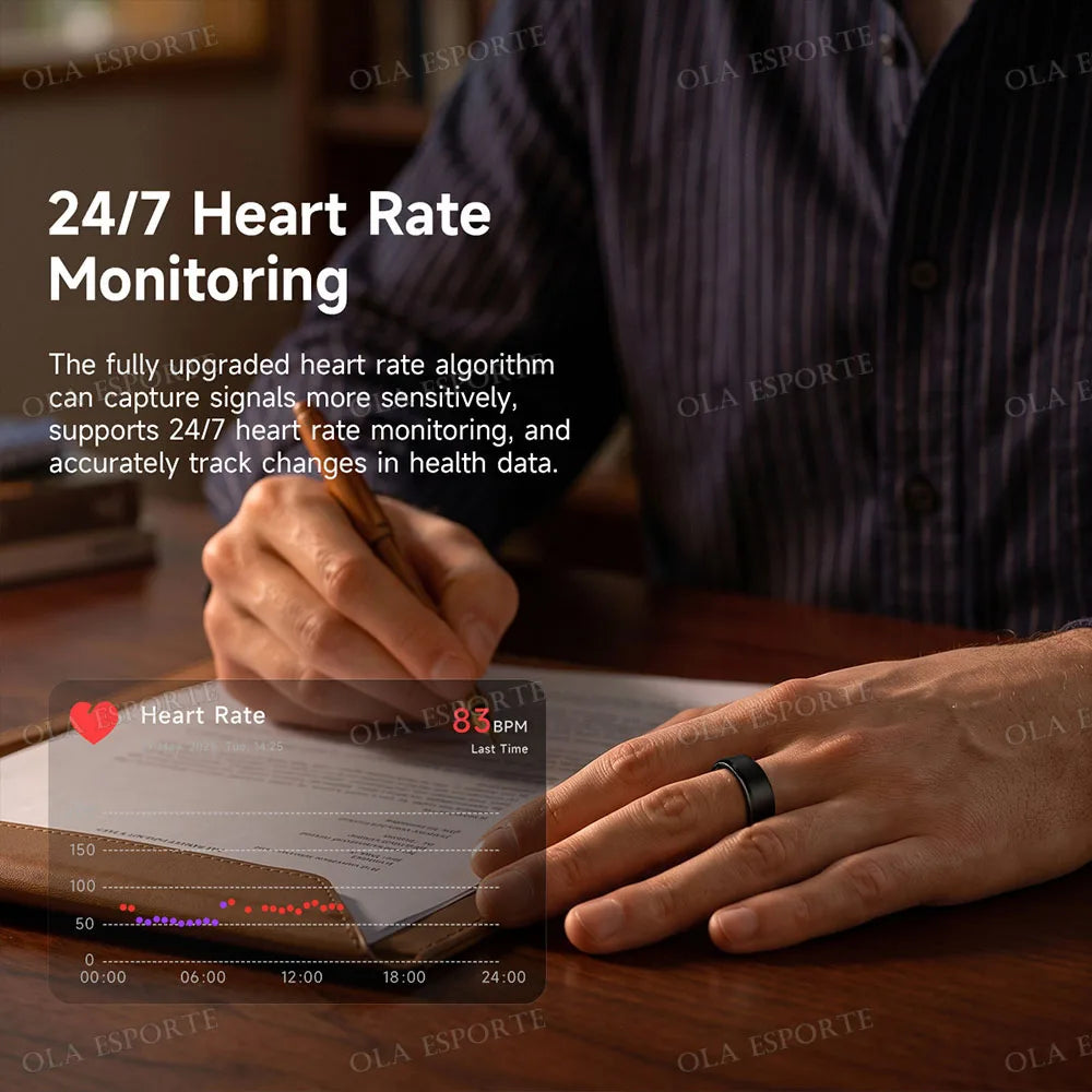 Smart Ring Health Tracker With Heart Rate Blood Oxygen Monitoring
