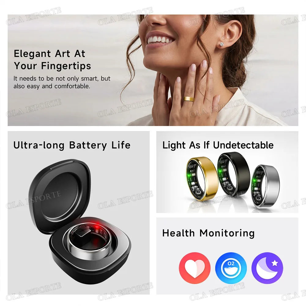 Smart Ring Health Tracker With Heart Rate Blood Oxygen Monitoring