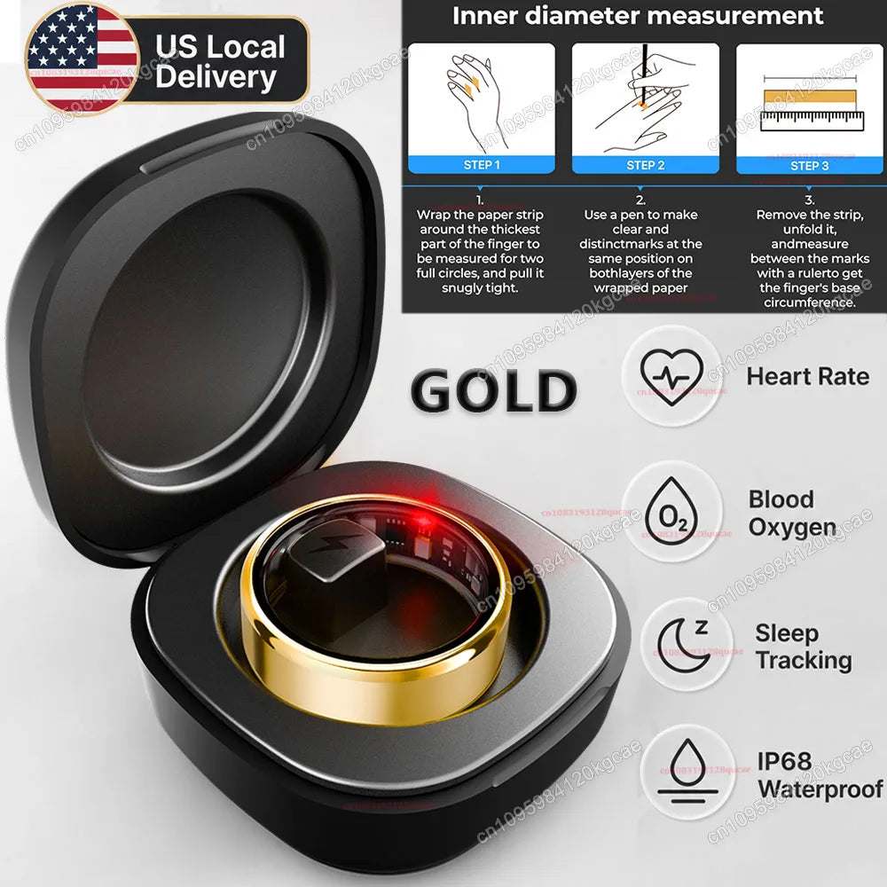 Smart Ring Health Tracker With Heart Rate Blood Oxygen Monitoring