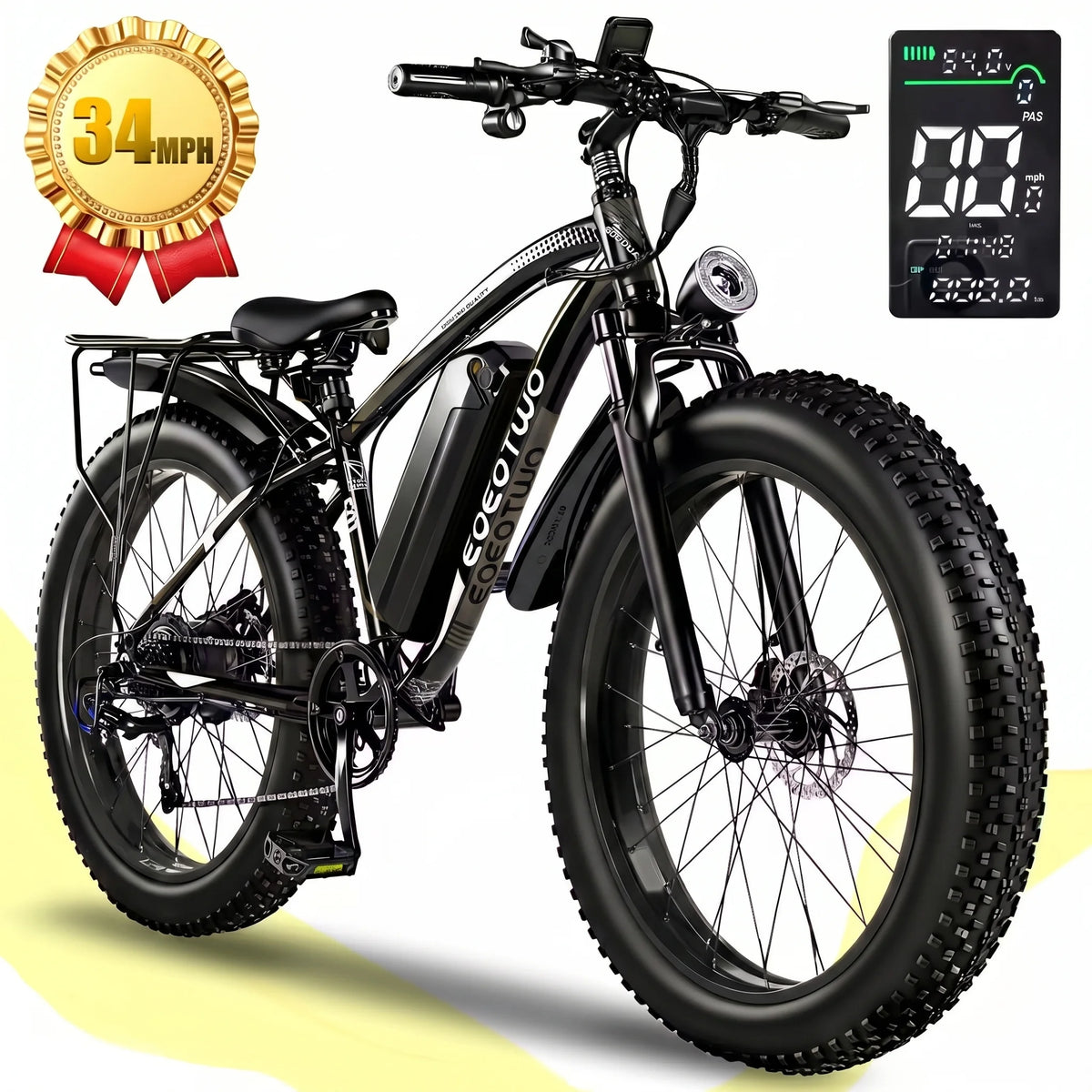 EOEOTWO 1500W Electric Bike With Fat Tires Long Range Battery