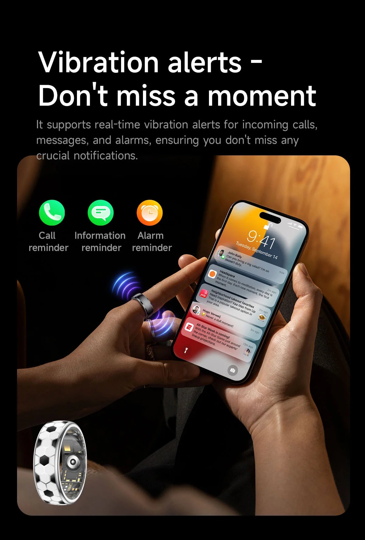 Free Shipping Smart Ring Call Alerts Gesture Control Health Tracking