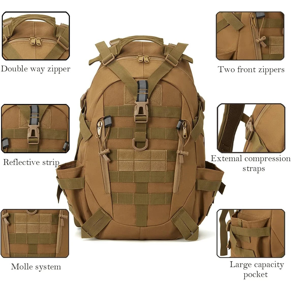 ReFire Gear Tactical Hiking Backpack Featuring Molle System