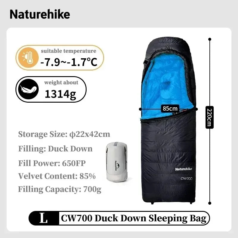 Free Shipping Naturehike Ultralight Duck Down Four Season Sleeping Bag