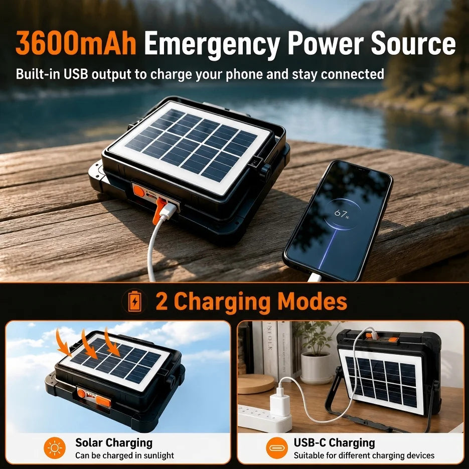 Free Shipping Morglad Rechargeable Solar Camping Lantern With Light Modes