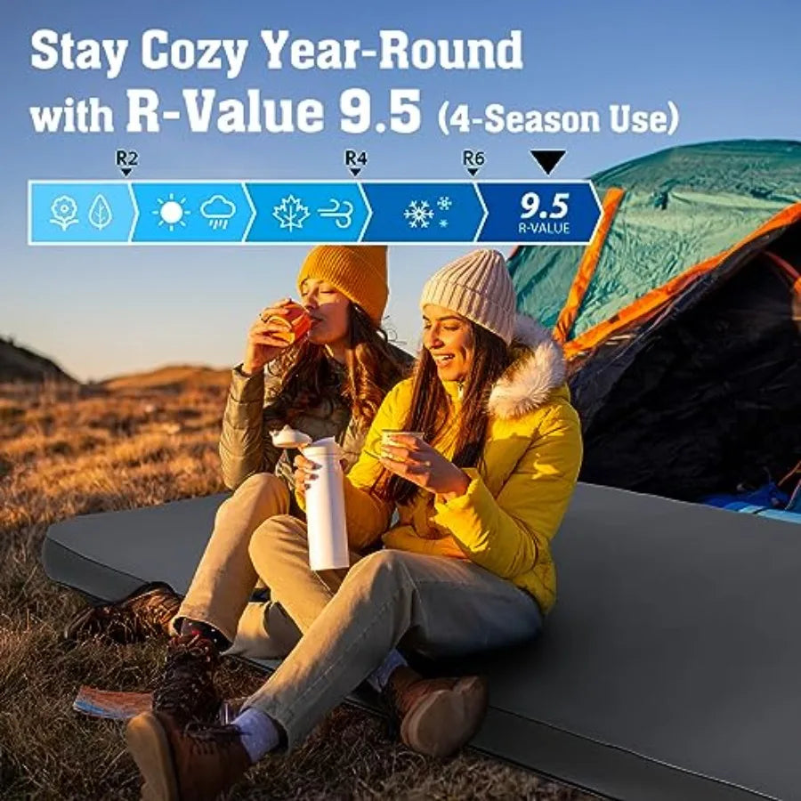 Free Shipping Four Season Double Self Inflating Camping Sleeping Pad