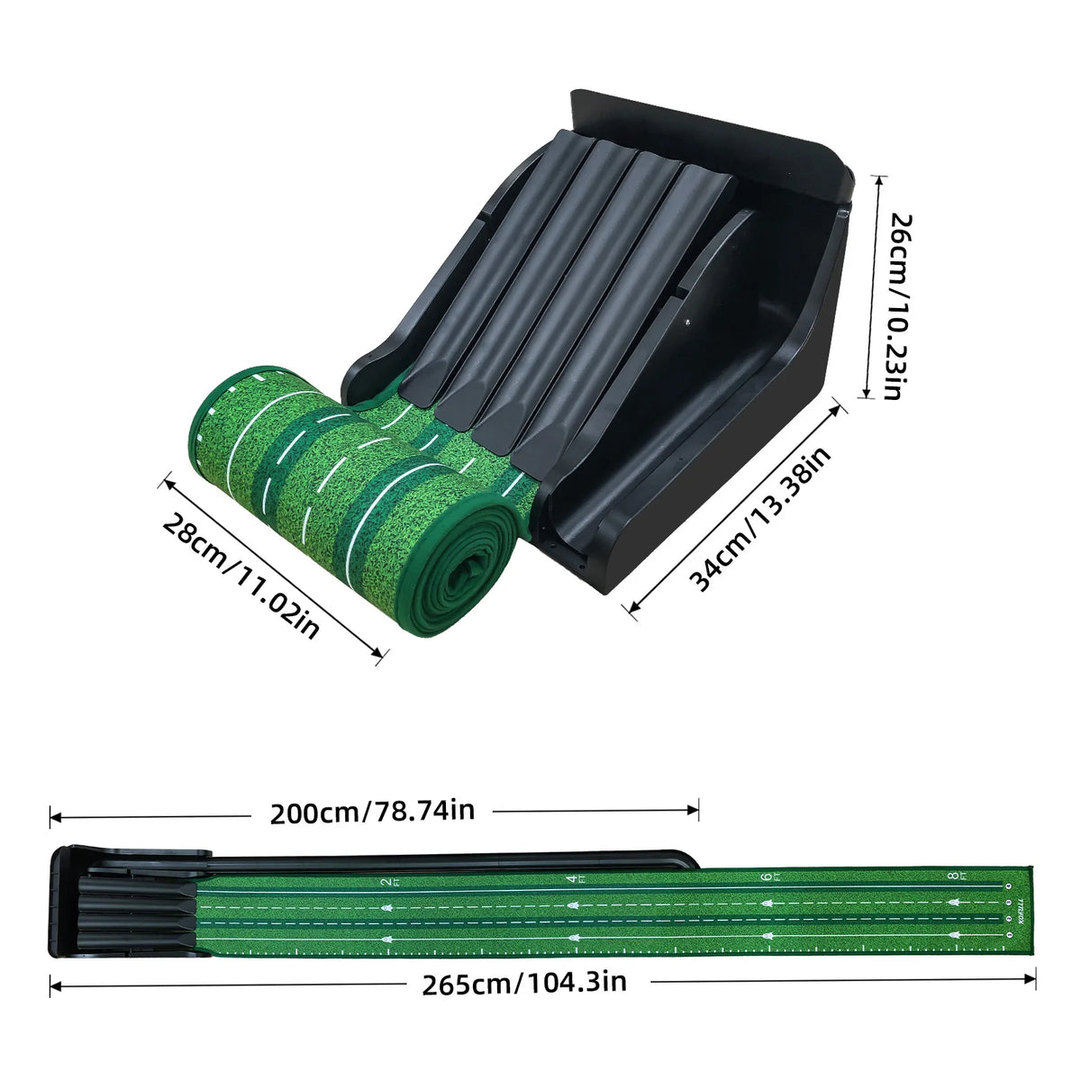 Kofull Four Lane Golf Putting Practice Mat For Indoor Training