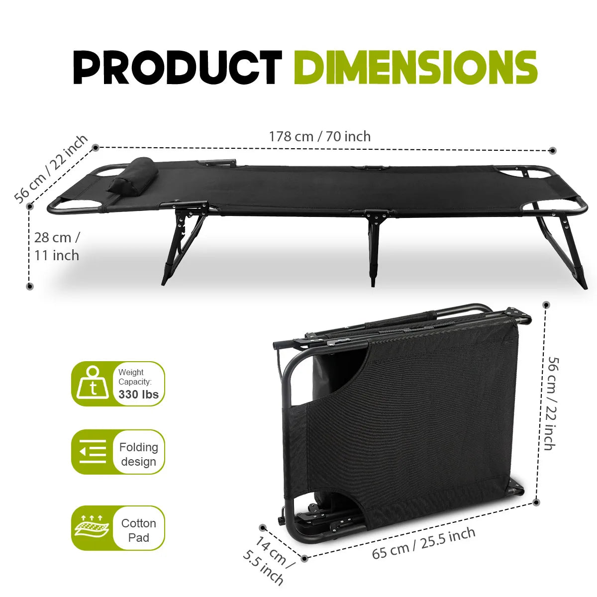 Free Shipping Adjustable Folding Camping Lounge Chair With Soft Cushion