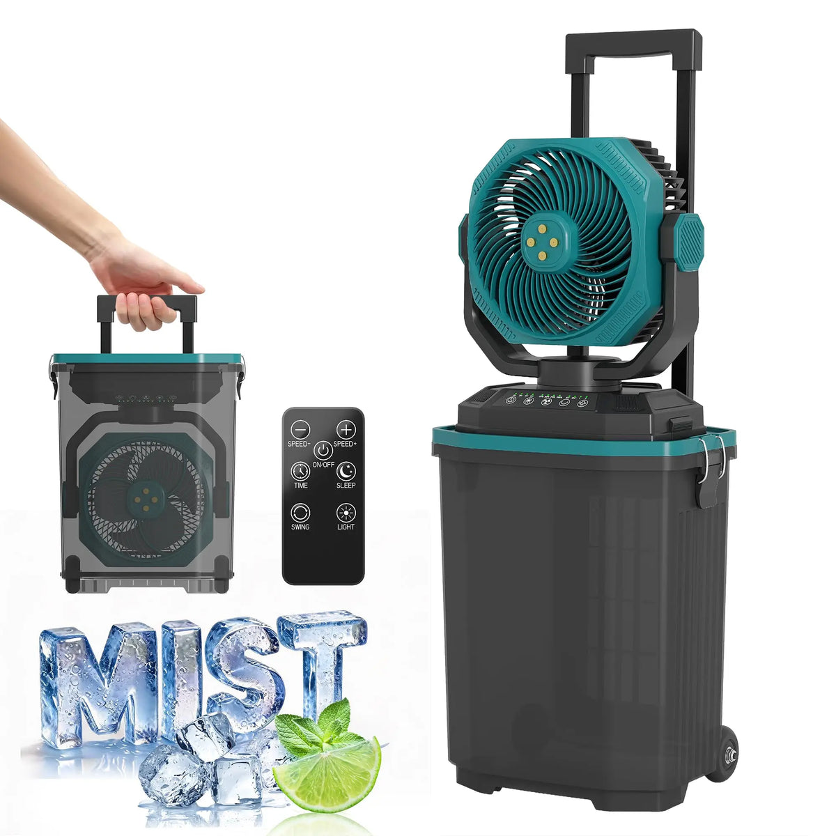Free Shipping HiMISS Portable Misting Bucket Fan for Outdoor Cooling