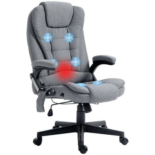 HOMCOM Vibrating Massage Office Chair With Heat And Reclining Backrest