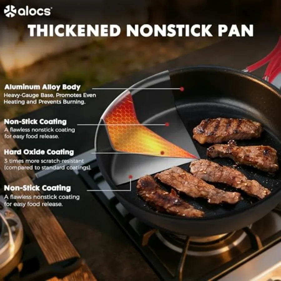 Free Shipping Camping Cookware Set For Backpacking With Mesh Bag