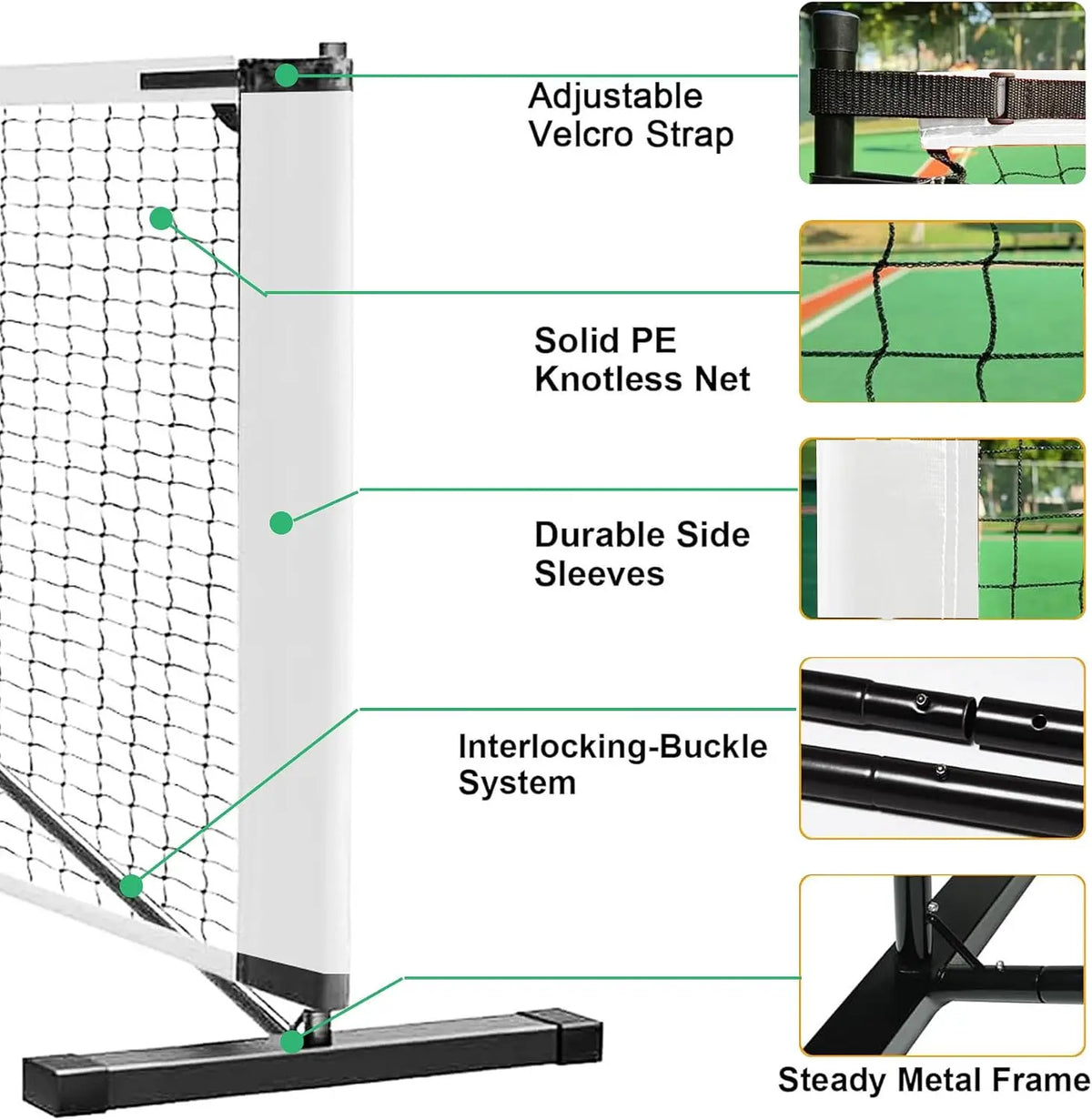 Free Shipping Tacleekii Portable Pickleball Net With Paddle Set