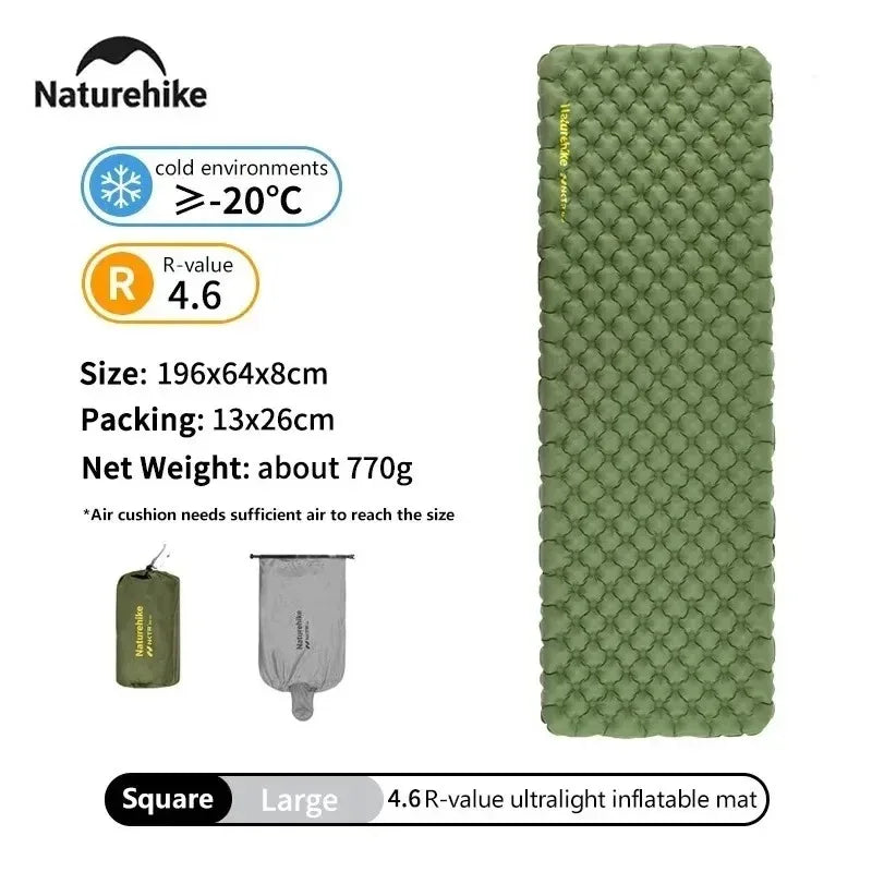 Free Shipping Naturehike Insulated Inflatable Camping Sleeping Pad