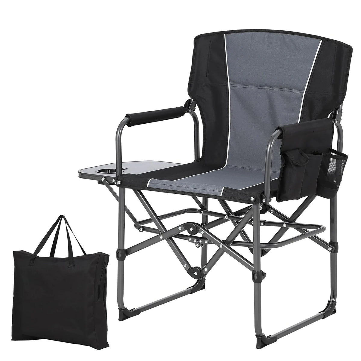 HiMISS Folding Camping Chair With Side Table And Cup Holder