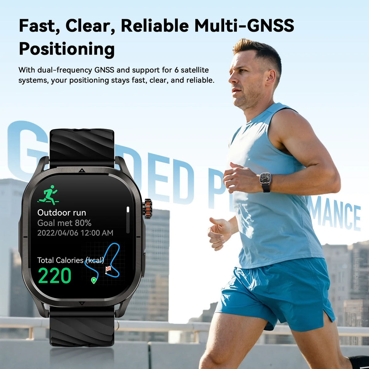 Free Shipping KOSPET Magic P10 GPS Smartwatch With AMOLED Display