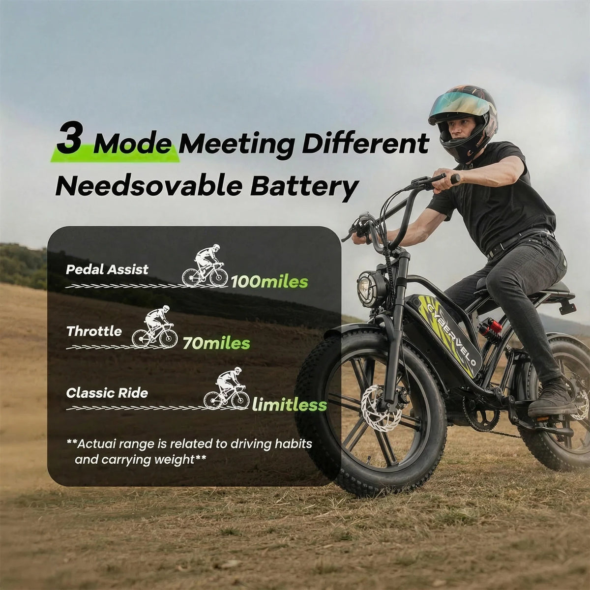 Free Shipping Cybervelo 1000W Electric Fat Tire Dirt Bike