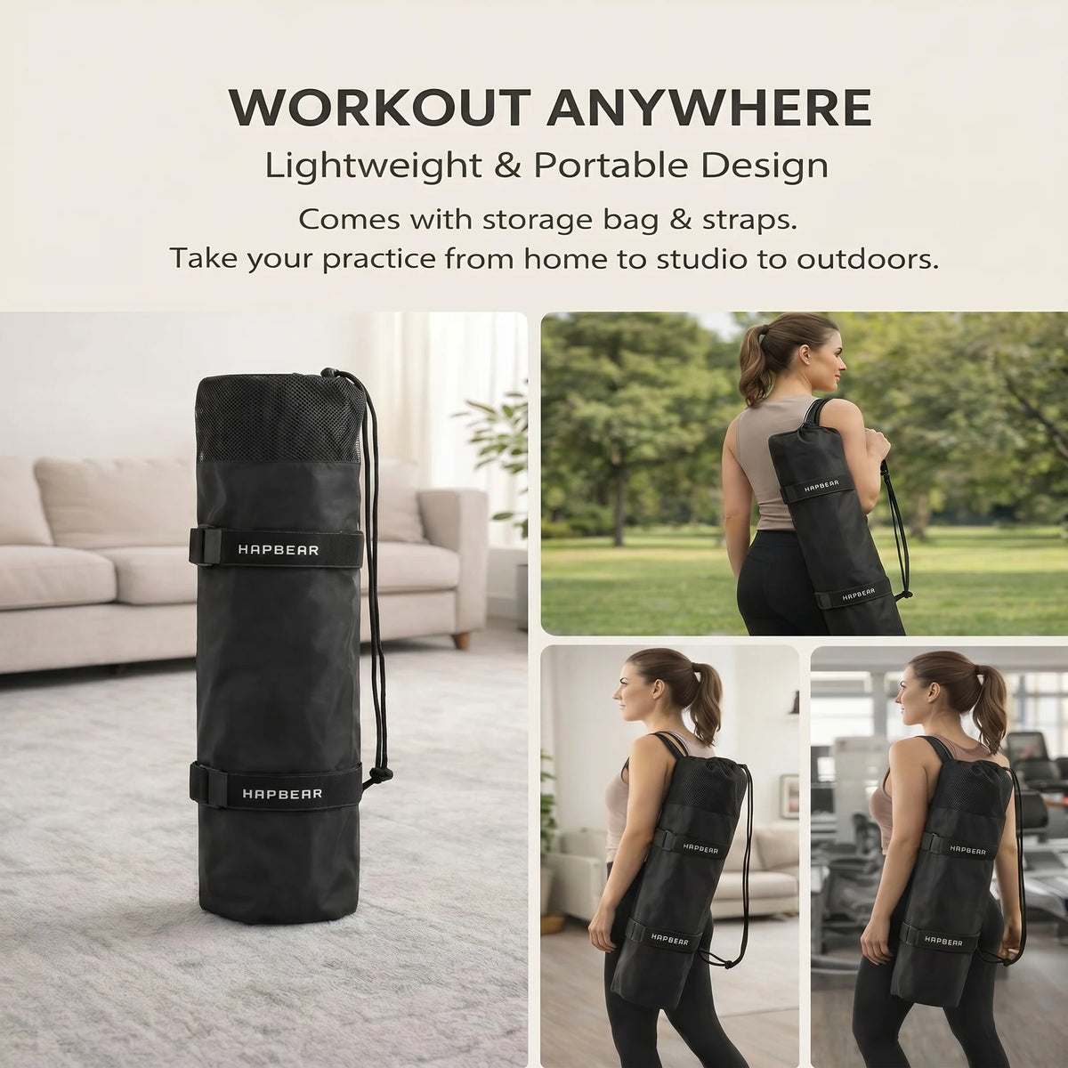 Hapbear Non Slip Tpe Double Sided Yoga Fitness Mat