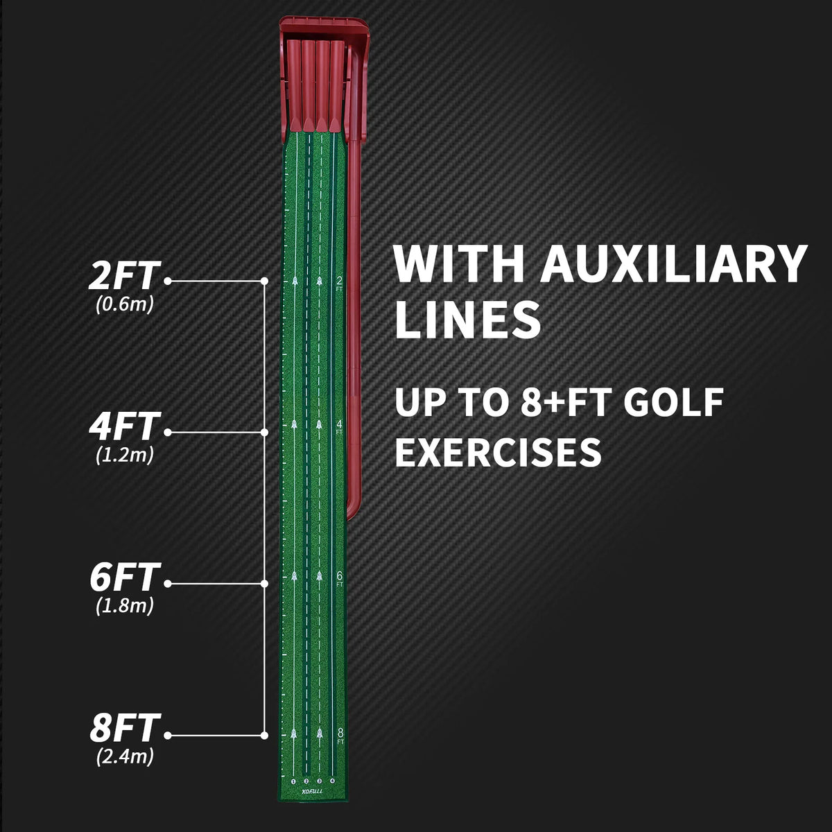 Kofull Four Lane Golf Putting Practice Mat For Indoor Training