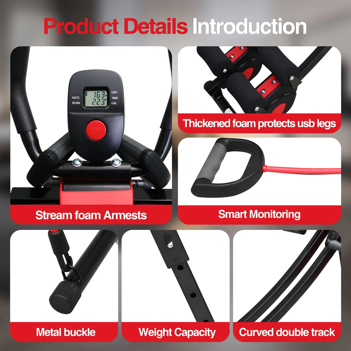 Free Shipping Fitness Ab Machine Adjustable Foldable Core Trainer