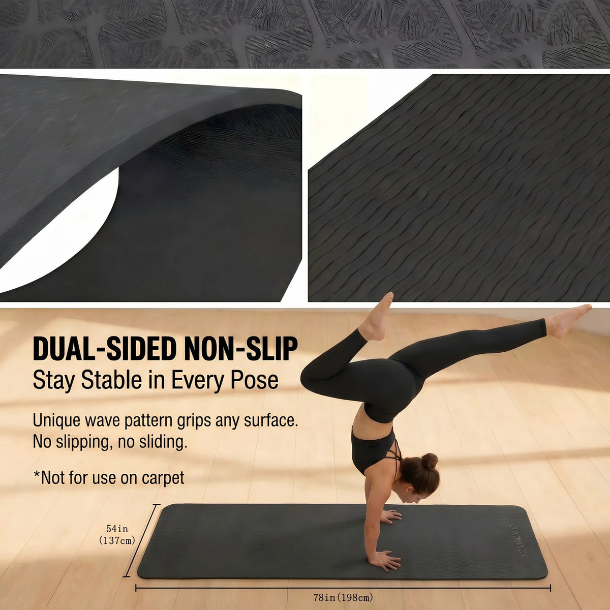 Hapbear Non Slip Tpe Double Sided Yoga Fitness Mat