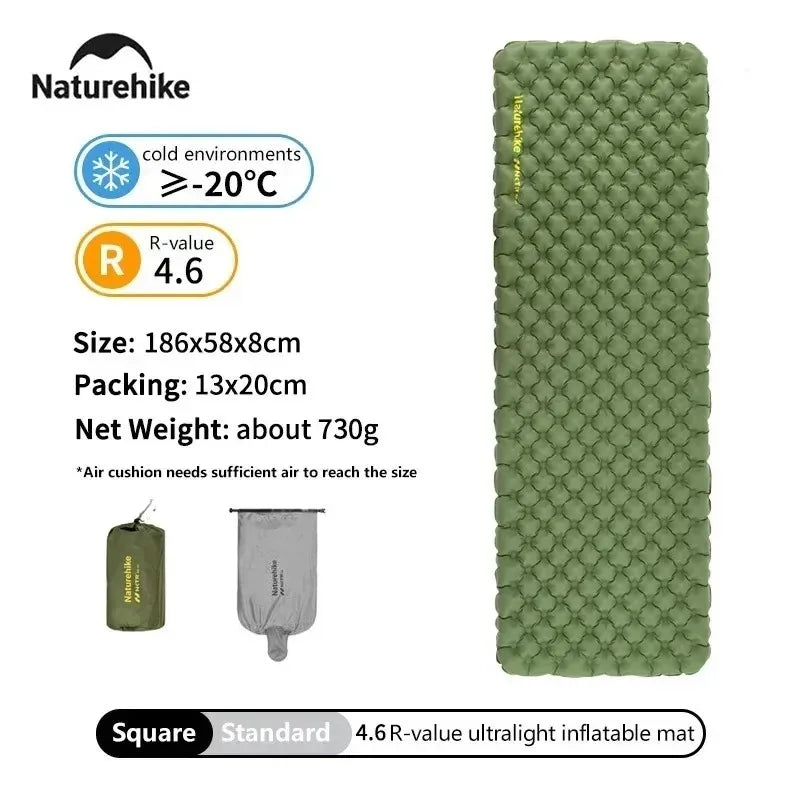 Free Shipping Naturehike Insulated Inflatable Camping Sleeping Pad