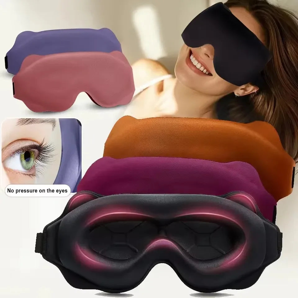 3D Contoured Eye Mask For Sleeping With Blackout Blindfold Design