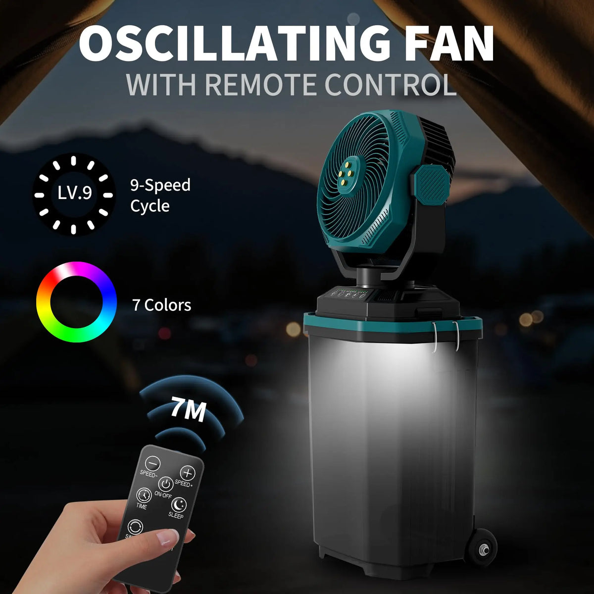 Free Shipping HiMISS Portable Misting Bucket Fan for Outdoor Cooling