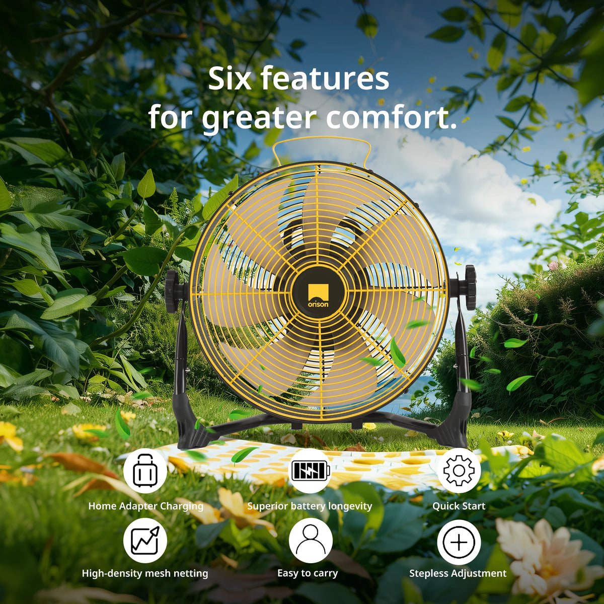 Free Shipping Orison Portable Battery Operated High Velocity Floor Fan