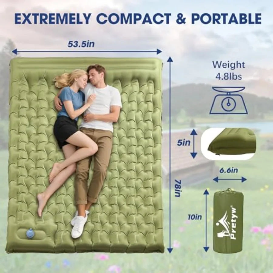 Free Shipping Double Camping Mattress With Built In Foot Pump