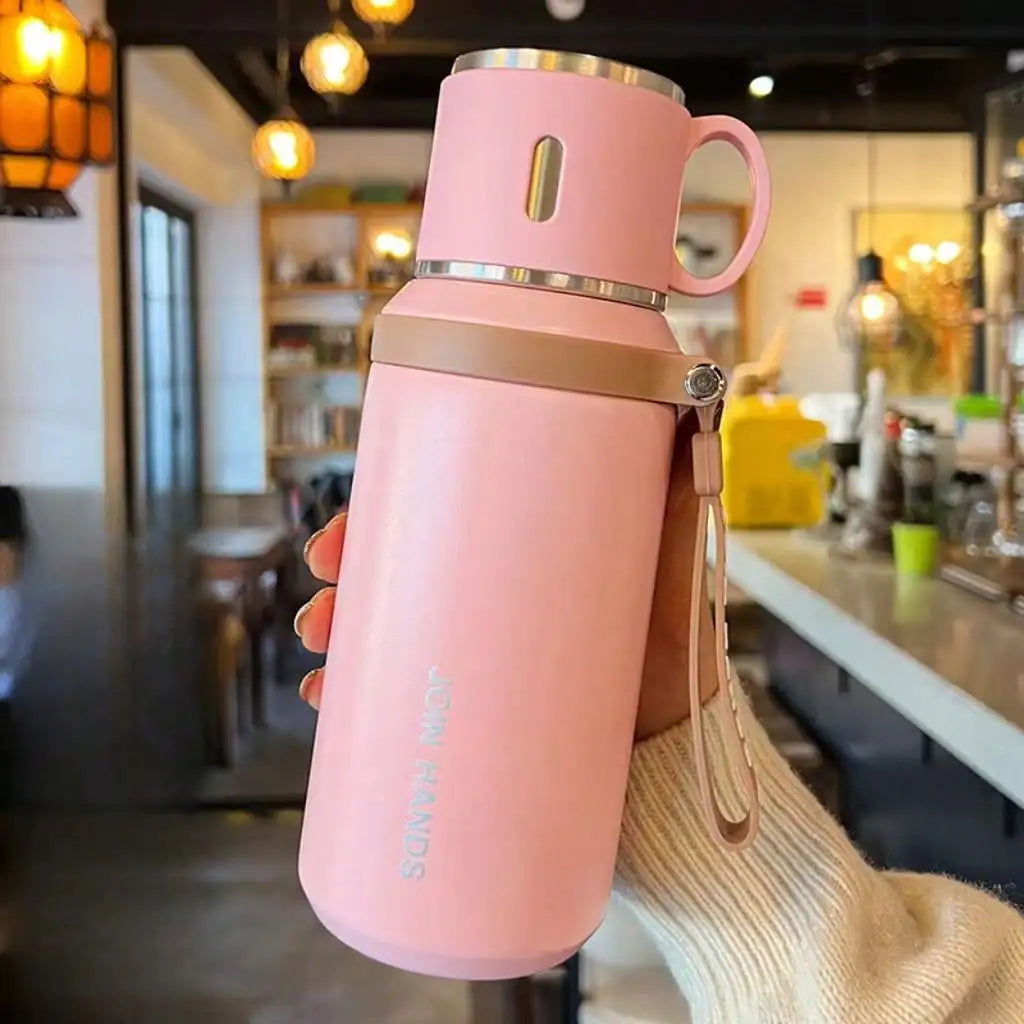 304 Stainless Steel Vacuum Flask With Lid And Carry Strap