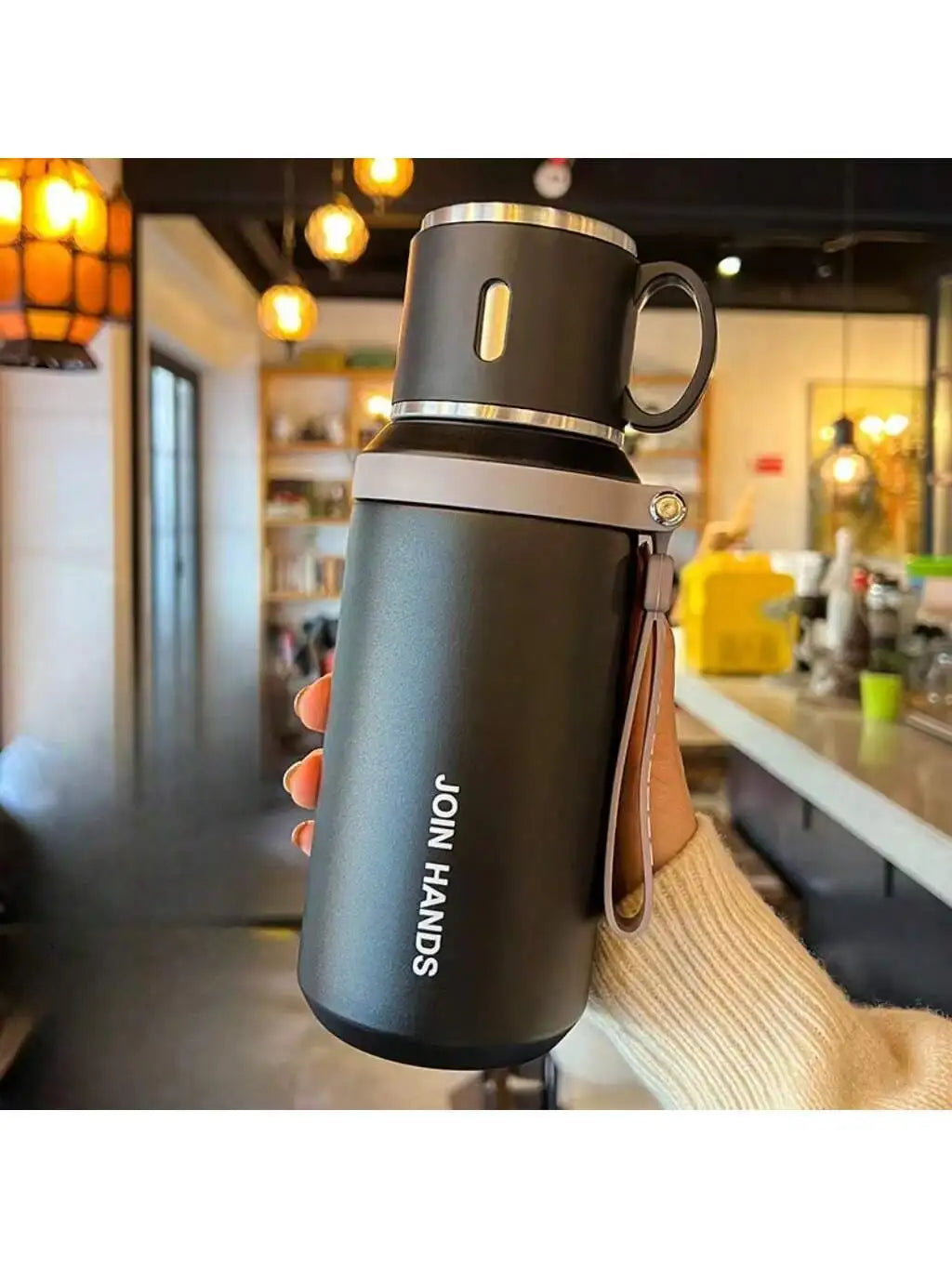 304 Stainless Steel Vacuum Flask With Lid And Carry Strap