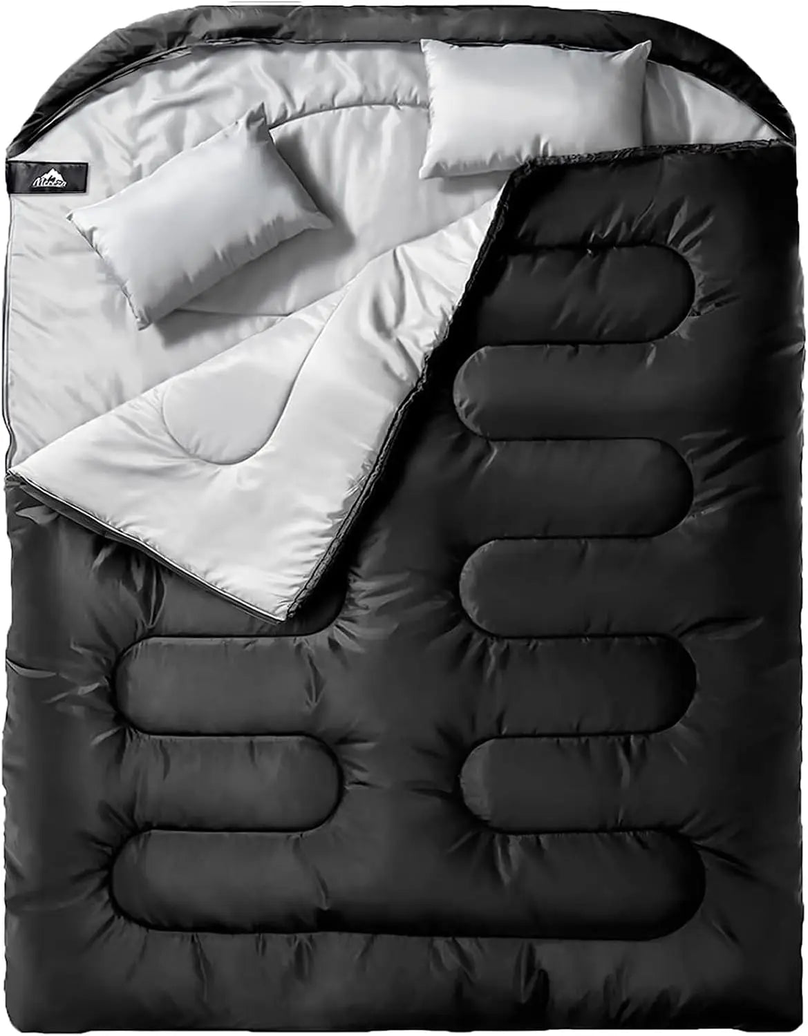 Free Shipping Double Sleeping Bag With Two Pillows For Camping