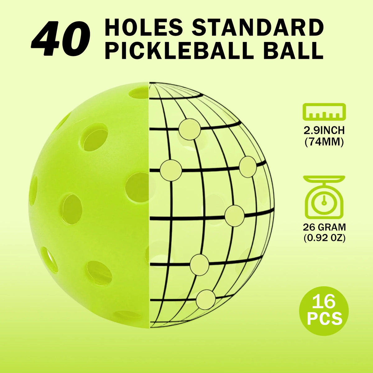 Koomade Outdoor Pickleballs Usapa Approved Durable Court Game Balls
