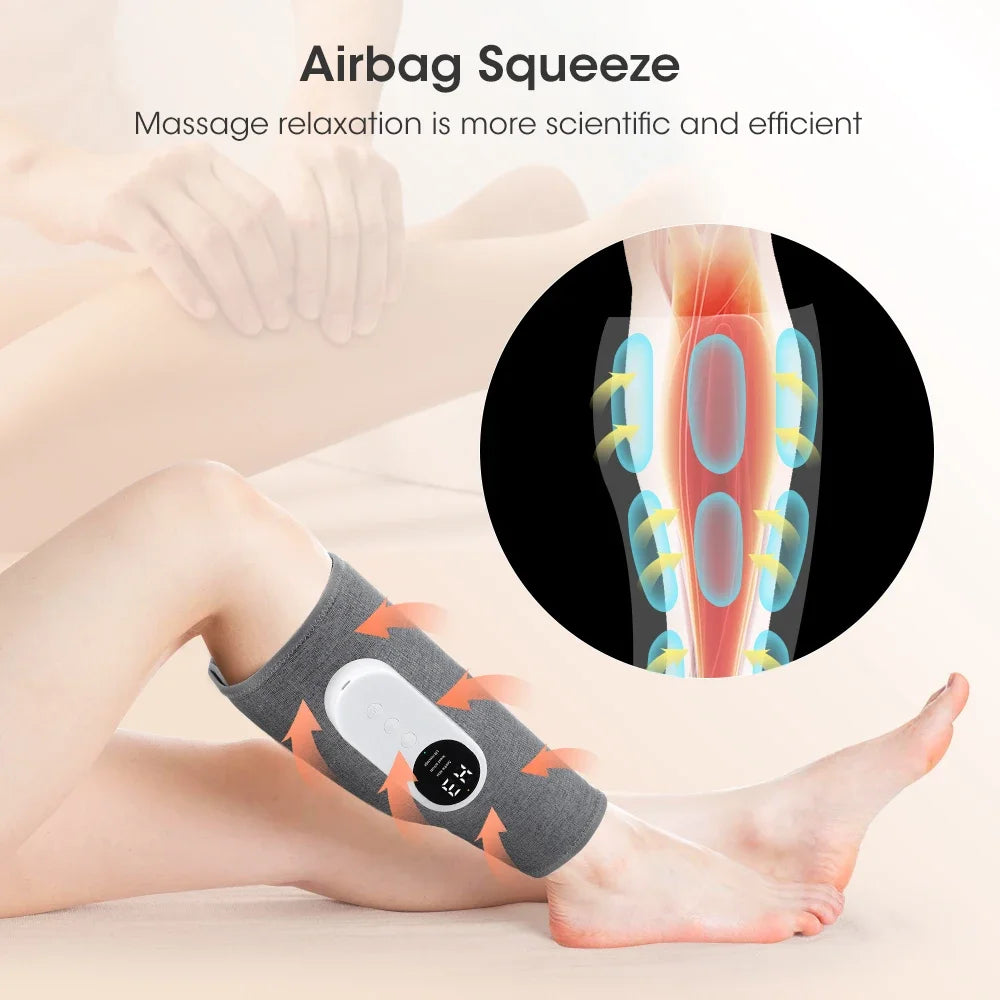 Heated Air Compression Calf And Leg Massager With Three Modes