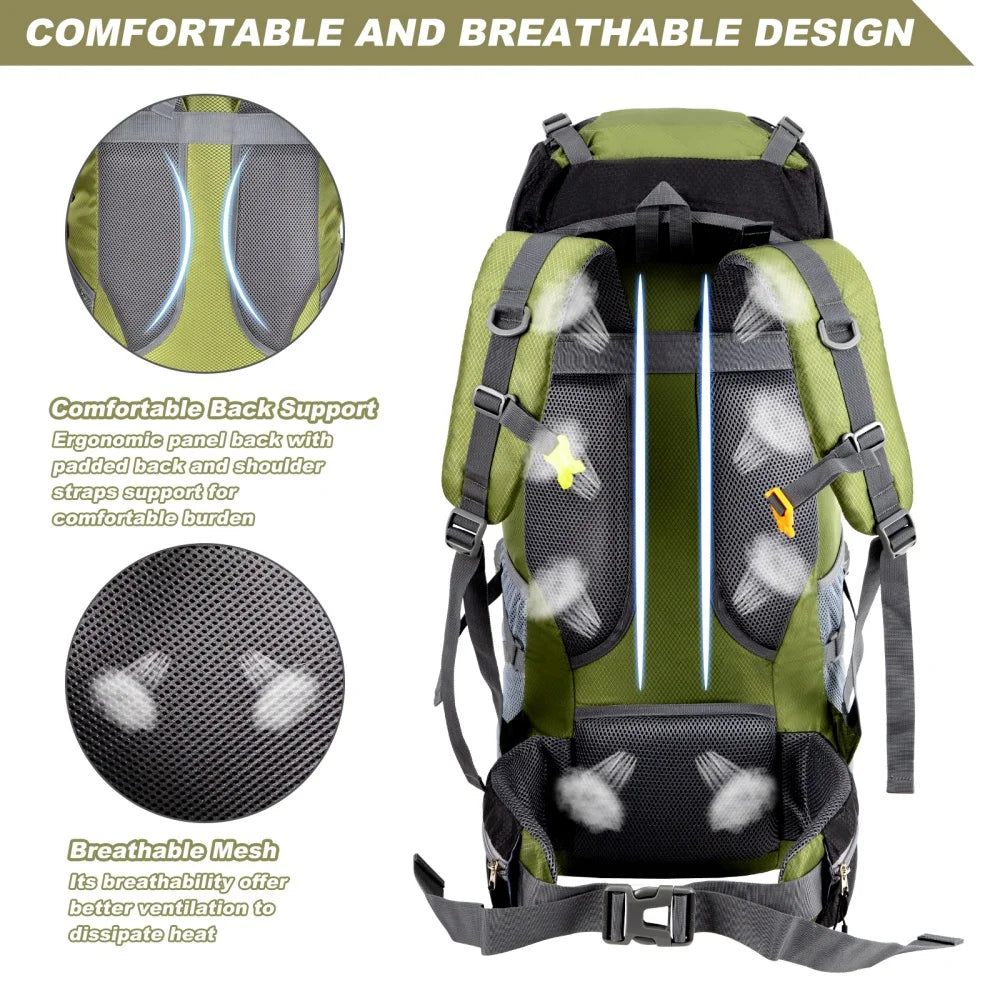 Free Shipping Night Cat Waterproof Hiking Backpack With Rain Cover