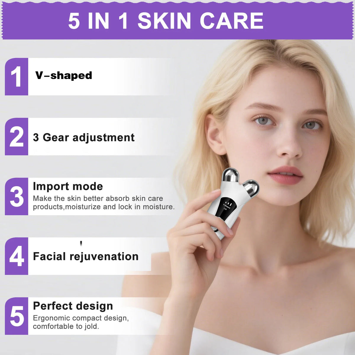 Free Shipping Cloud Prime V Face Electric Facial Massager