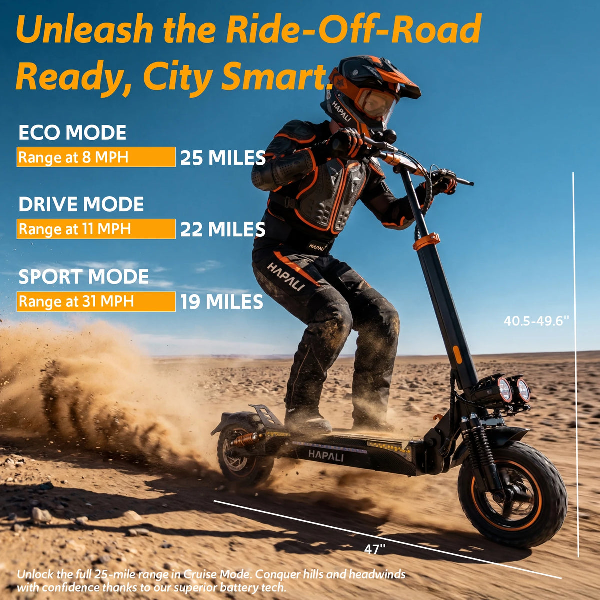 Free Shipping Osboo 1200W Off Road Electric Scooter Dual Suspension