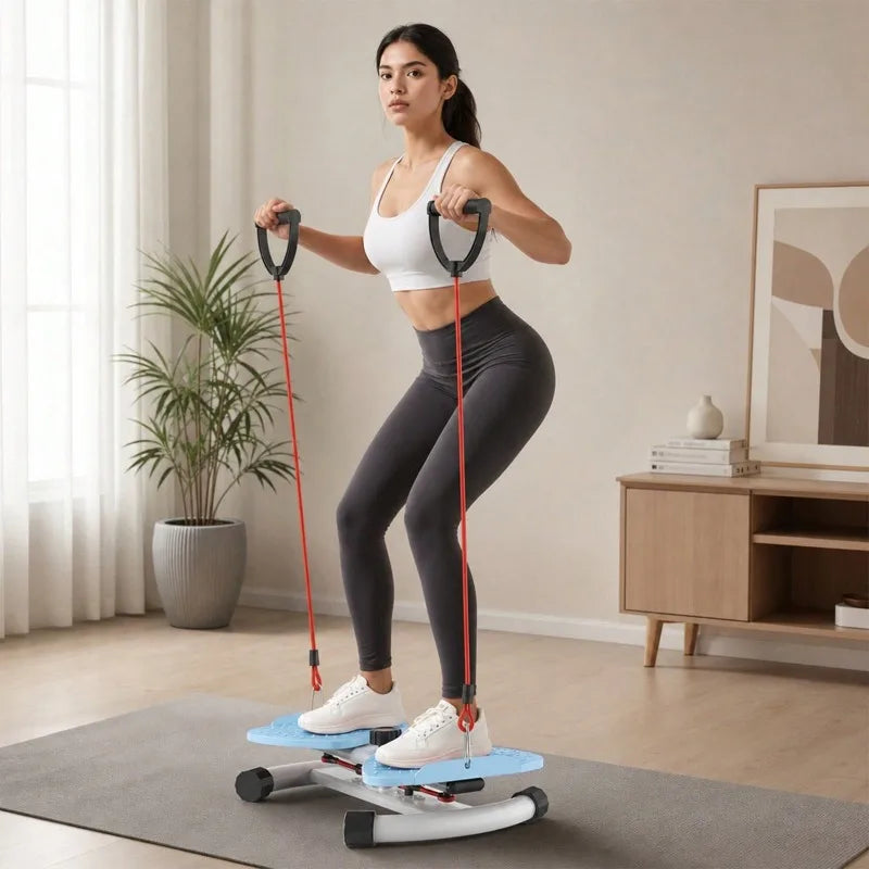 Waist Twist Disc Board With Resistance Bands For Home Fitness