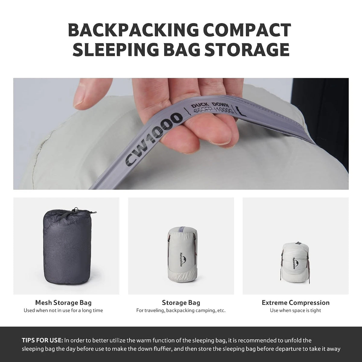 Free Shipping Naturehike Ultralight Duck Down Four Season Sleeping Bag