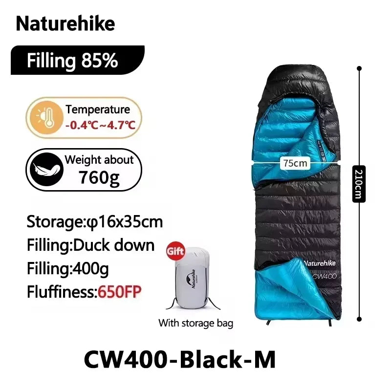 Free Shipping Naturehike Ultralight Duck Down Four Season Sleeping Bag