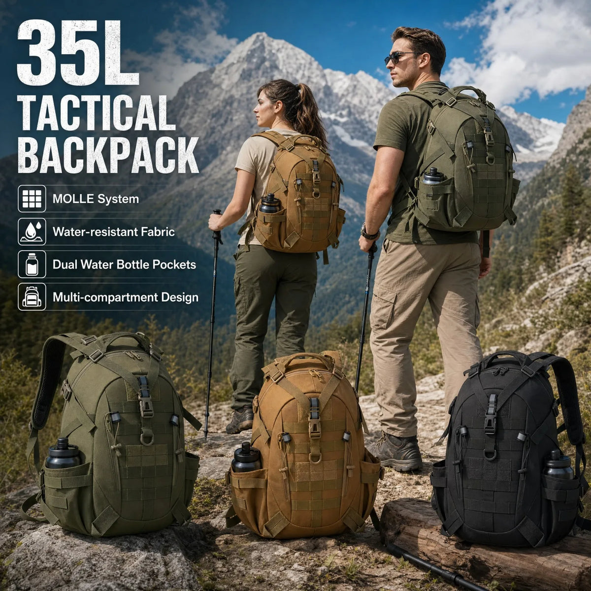 ReFire Gear Tactical Hiking Backpack Featuring Molle System