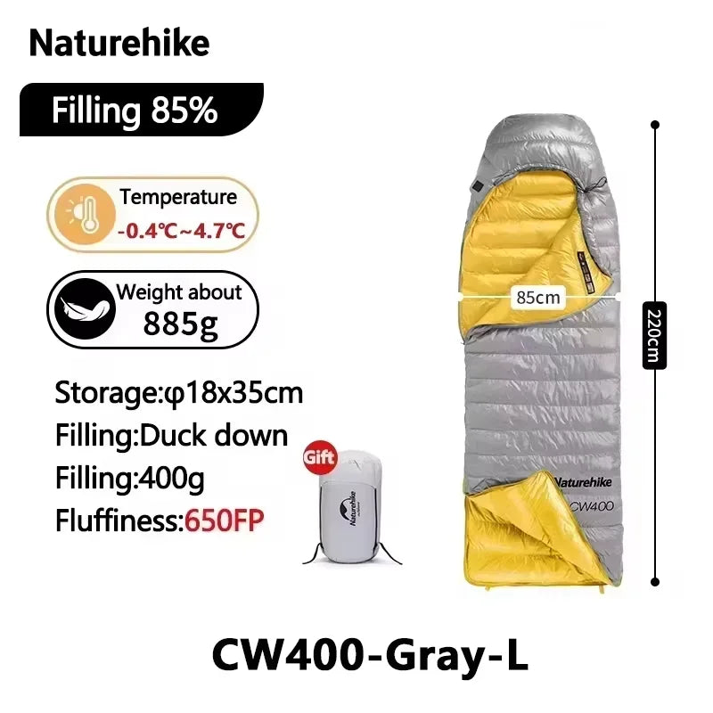 Free Shipping Naturehike Ultralight Duck Down Four Season Sleeping Bag