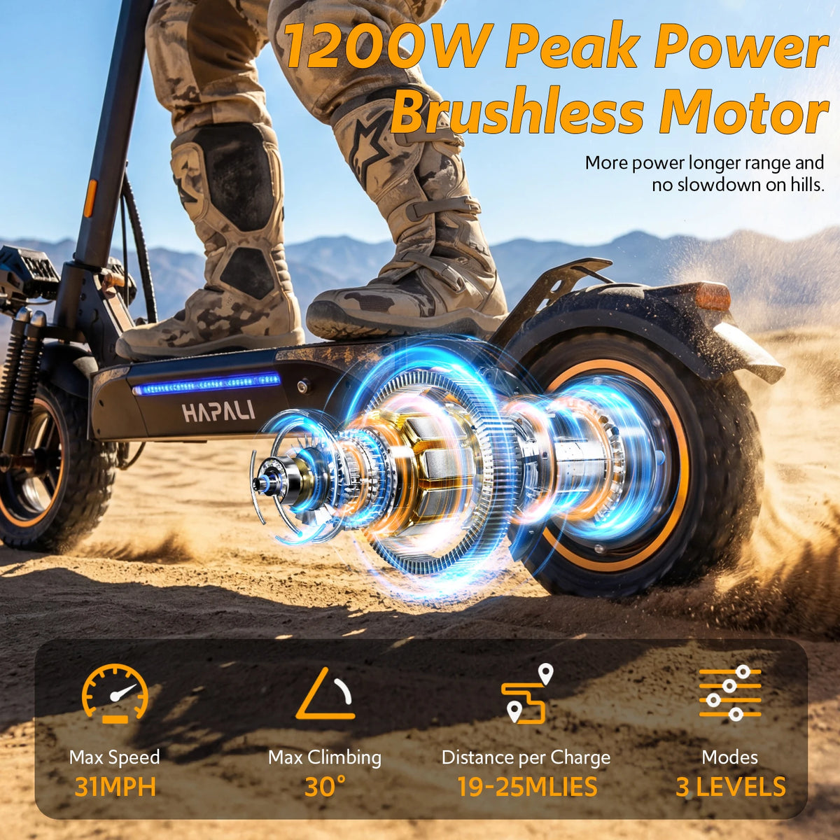 Free Shipping Osboo 1200W Off Road Electric Scooter Dual Suspension