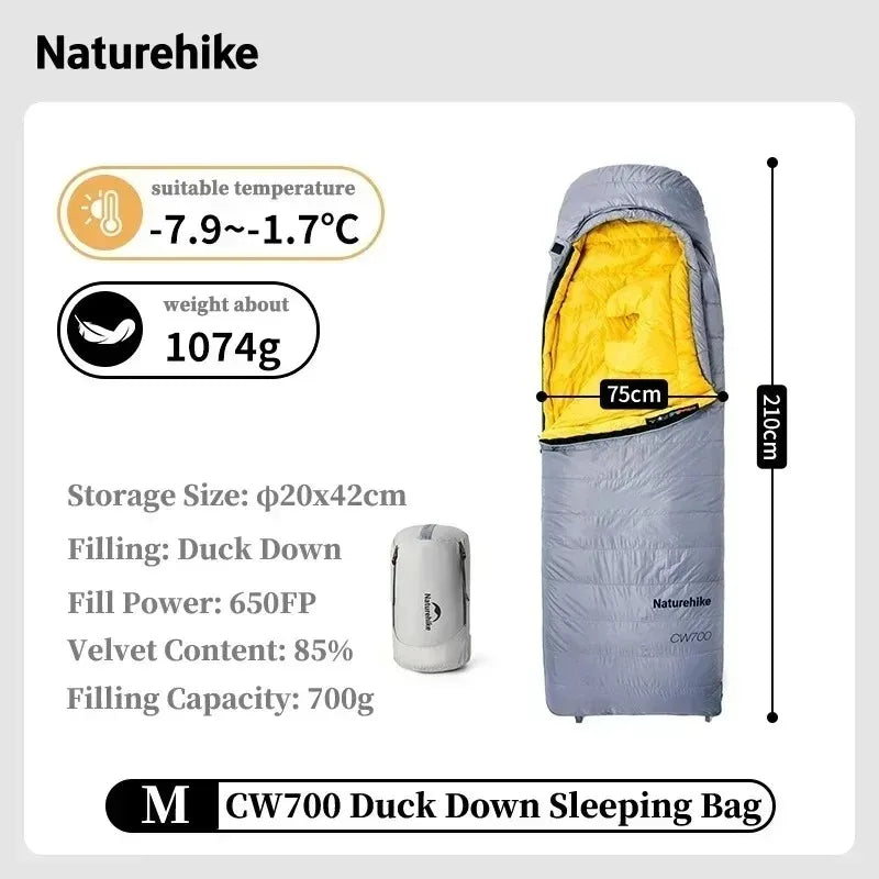 Free Shipping Naturehike Ultralight Duck Down Four Season Sleeping Bag