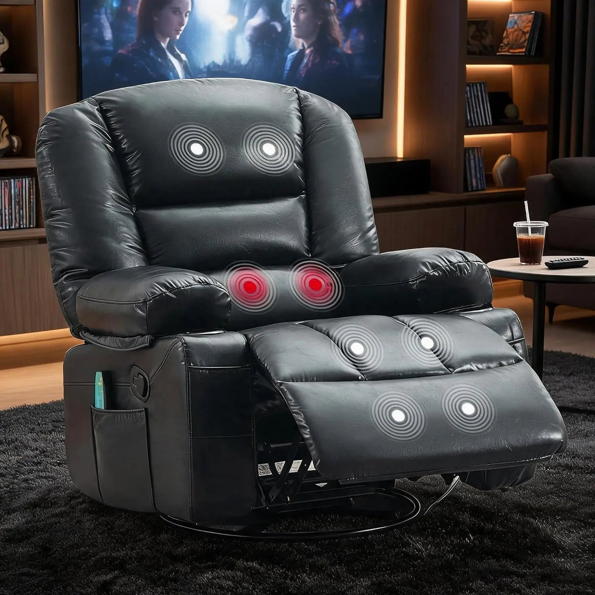 Garvee Massage Recliner Chair With Heat And Swivel Comfort