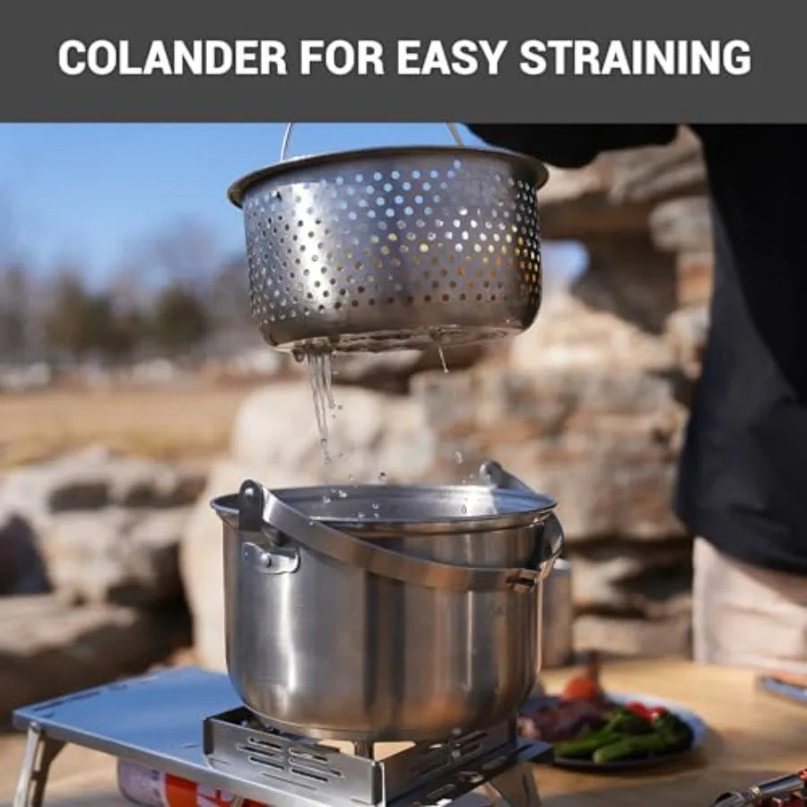 Free Shipping Stainless Steel Camping Cookware Set With Pots and Pan
