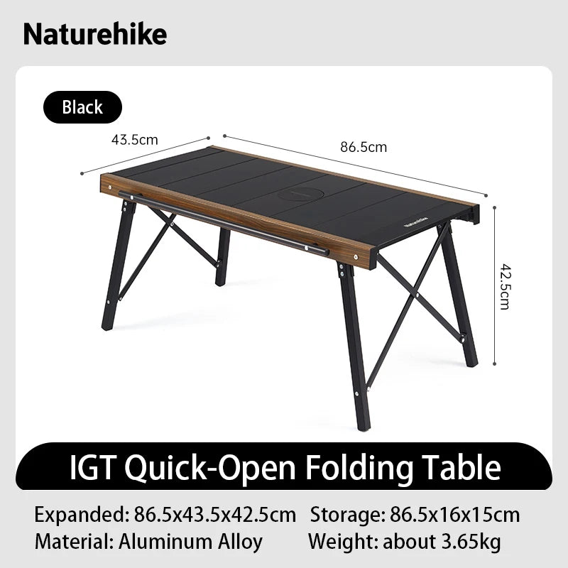 Free Shipping Naturehike Portable Aluminum IGT Camping Table